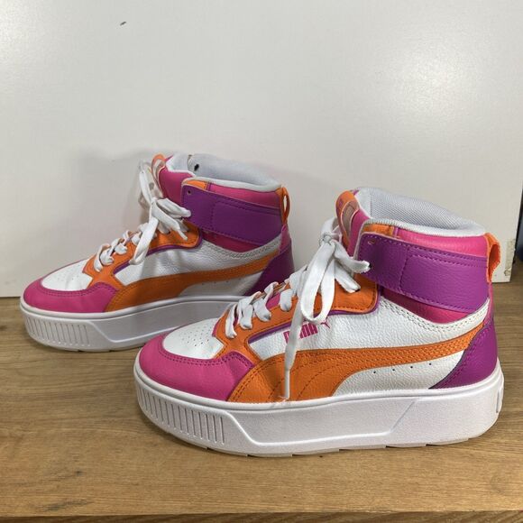 Puma Karmen Rebelle Mid Sneaker Platform Trendy Indie Hipster Girl Big Kid 4.5 - Picture 6 of 8